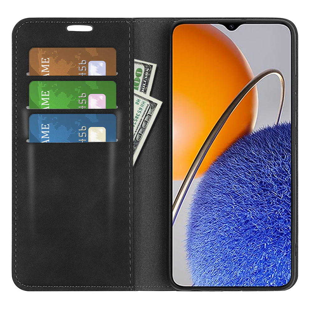 For Huawei nova Y61 4G PU Leather Magnetic Auto Closing Cover Stand Wallet Skin-touch Feeling Shockproof Phone Case