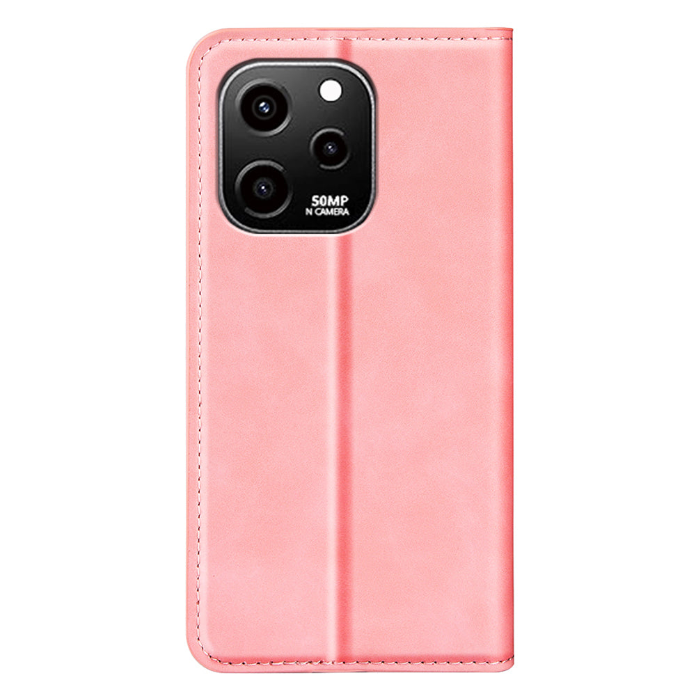 For Huawei nova Y61 4G PU Leather Magnetic Auto Closing Cover Stand Wallet Skin-touch Feeling Shockproof Phone Case