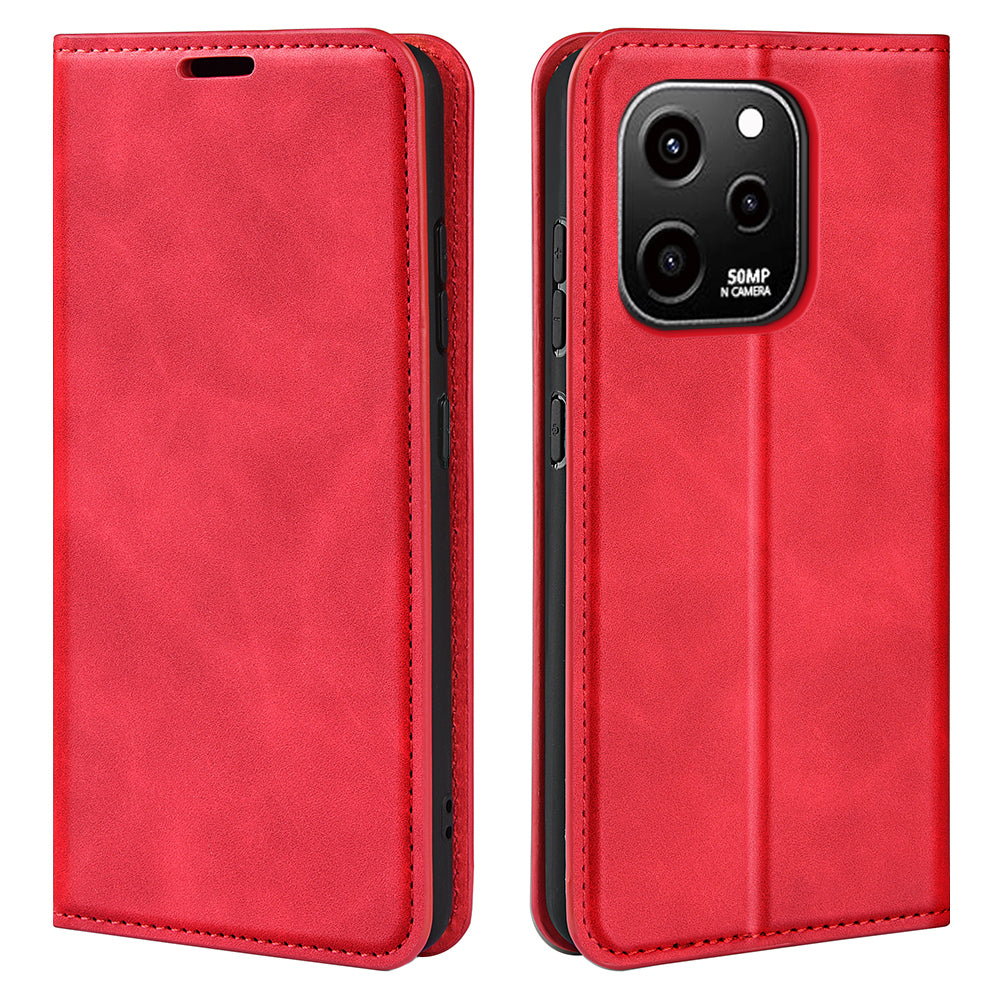 For Huawei nova Y61 4G PU Leather Magnetic Auto Closing Cover Stand Wallet Skin-touch Feeling Shockproof Phone Case