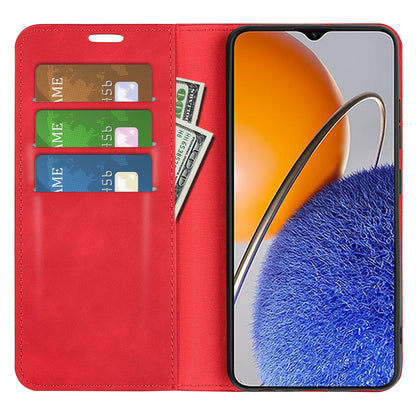 For Huawei nova Y61 4G PU Leather Magnetic Auto Closing Cover Stand Wallet Skin-touch Feeling Shockproof Phone Case
