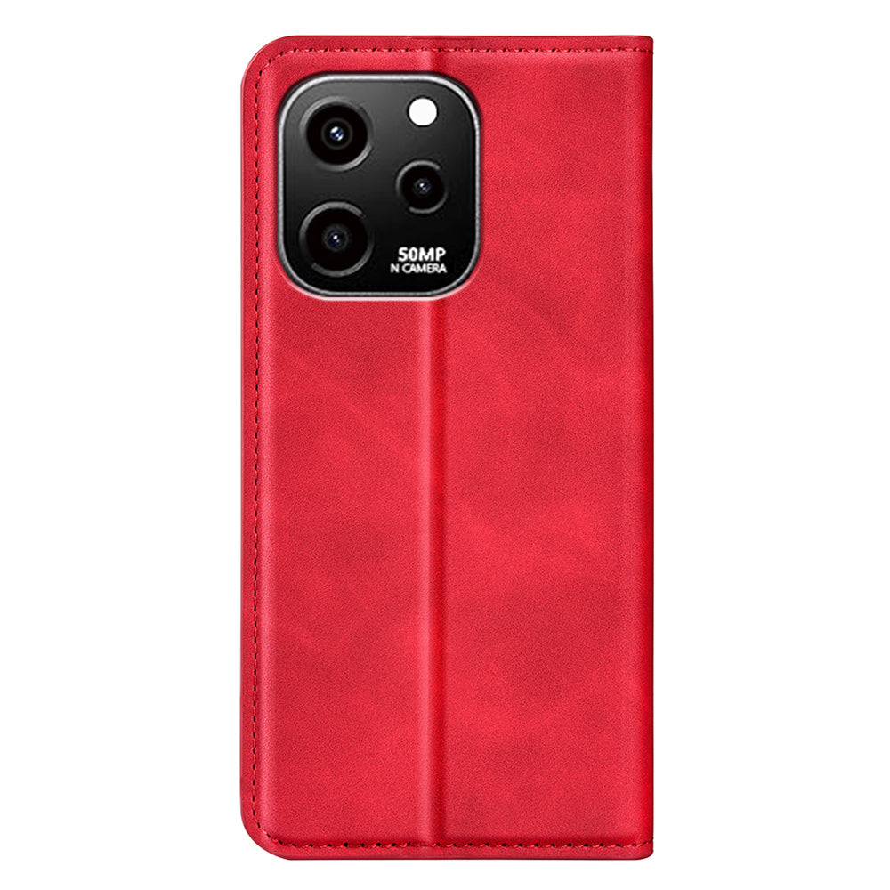 For Huawei nova Y61 4G PU Leather Magnetic Auto Closing Cover Stand Wallet Skin-touch Feeling Shockproof Phone Case