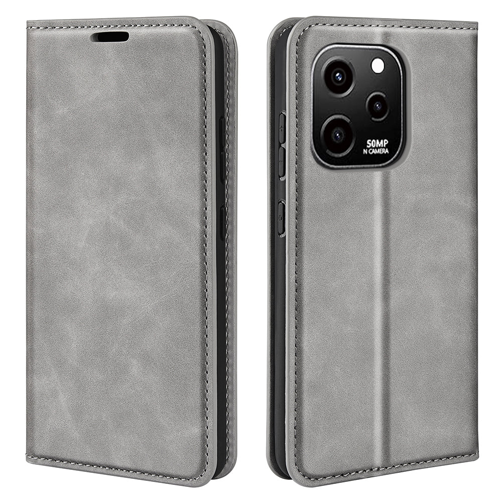 For Huawei nova Y61 4G PU Leather Magnetic Auto Closing Cover Stand Wallet Skin-touch Feeling Shockproof Phone Case