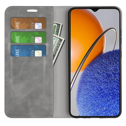 For Huawei nova Y61 4G PU Leather Magnetic Auto Closing Cover Stand Wallet Skin-touch Feeling Shockproof Phone Case