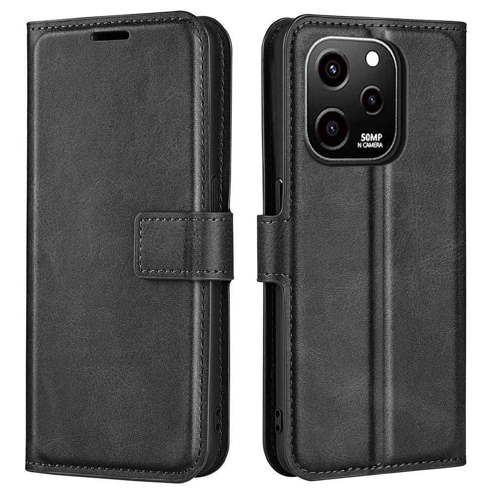 For Huawei nova Y61 4G Calf Texture PU Leather Phone Case Wallet Stand Full Body Flip Folio Square Magnetic Clasp Protective Cover