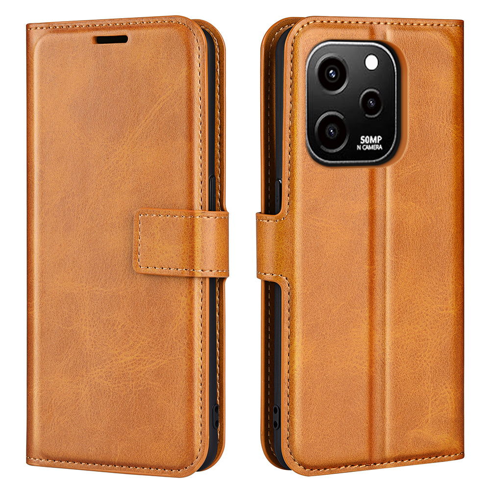For Huawei nova Y61 4G Calf Texture PU Leather Phone Case Wallet Stand Full Body Flip Folio Square Magnetic Clasp Protective Cover
