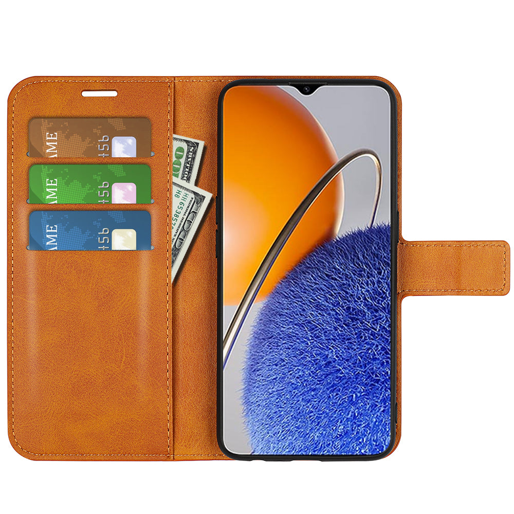 For Huawei nova Y61 4G Calf Texture PU Leather Phone Case Wallet Stand Full Body Flip Folio Square Magnetic Clasp Protective Cover