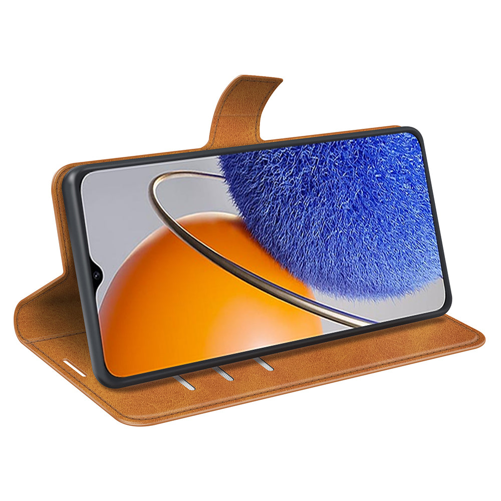 For Huawei nova Y61 4G Calf Texture PU Leather Phone Case Wallet Stand Full Body Flip Folio Square Magnetic Clasp Protective Cover