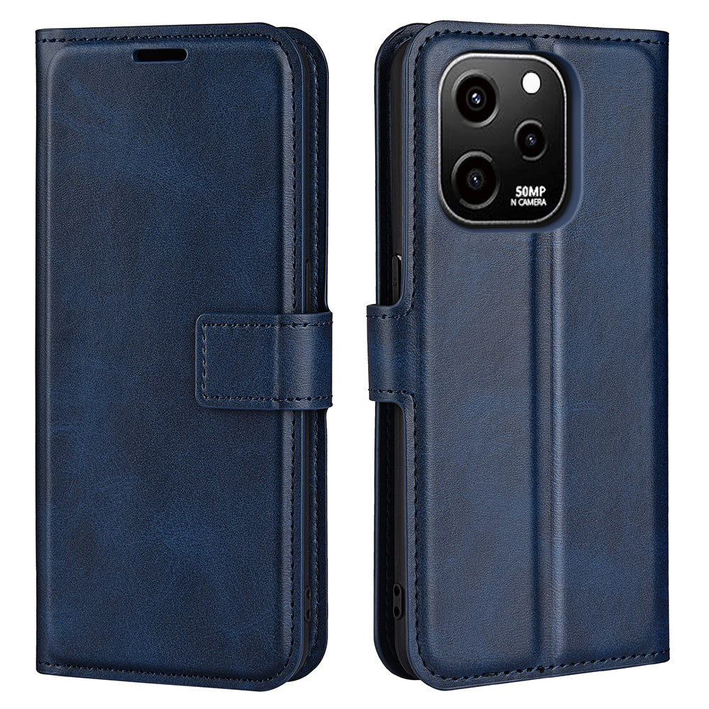For Huawei nova Y61 4G Calf Texture PU Leather Phone Case Wallet Stand Full Body Flip Folio Square Magnetic Clasp Protective Cover