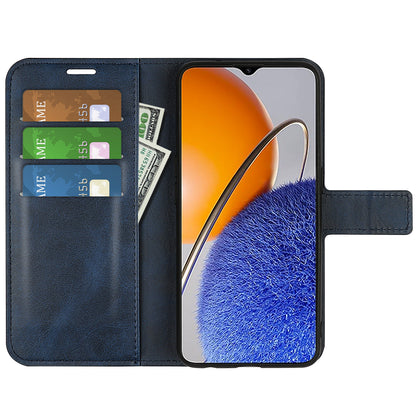 For Huawei nova Y61 4G Calf Texture PU Leather Phone Case Wallet Stand Full Body Flip Folio Square Magnetic Clasp Protective Cover