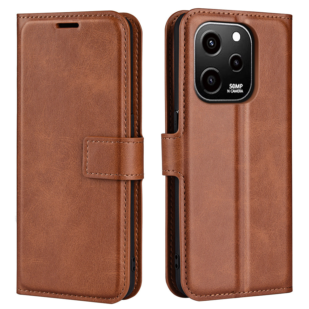 For Huawei nova Y61 4G Calf Texture PU Leather Phone Case Wallet Stand Full Body Flip Folio Square Magnetic Clasp Protective Cover