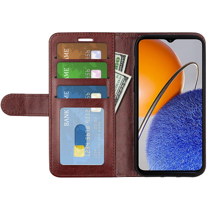 For Huawei nova Y61 4G Crazy Horse Texture PU Leather Wallet Case Stand Shockproof Flip Protective Phone Cover
