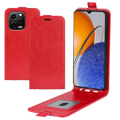 For Huawei nova Y61 4G Vertical Flip PU Leather Protective Cover Card Holder Crazy Horse Texture Magnetic Clasp Shockproof Phone Case