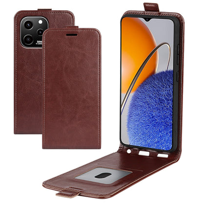 For Huawei nova Y61 4G Vertical Flip PU Leather Protective Cover Card Holder Crazy Horse Texture Magnetic Clasp Shockproof Phone Case