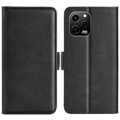 For Huawei nova Y61 4G PU Leather  Cell Phone Cover Dual Magnetic Clasp Calf Texture Case Foldable Stand Wallet