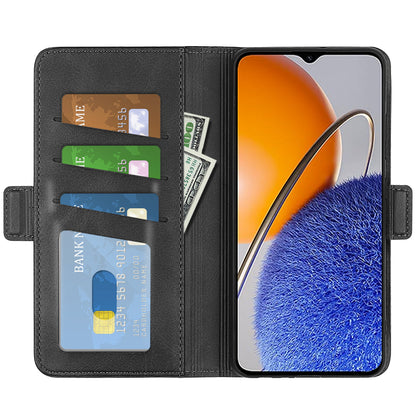 For Huawei nova Y61 4G PU Leather  Cell Phone Cover Dual Magnetic Clasp Calf Texture Case Foldable Stand Wallet