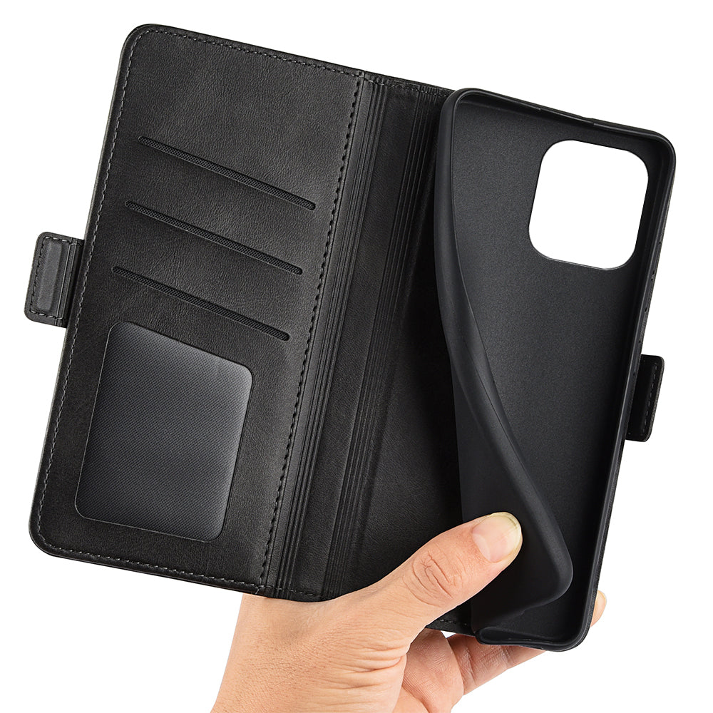 For Huawei nova Y61 4G PU Leather  Cell Phone Cover Dual Magnetic Clasp Calf Texture Case Foldable Stand Wallet