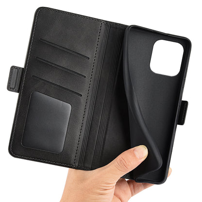 For Huawei nova Y61 4G PU Leather  Cell Phone Cover Dual Magnetic Clasp Calf Texture Case Foldable Stand Wallet