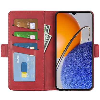 For Huawei nova Y61 4G PU Leather  Cell Phone Cover Dual Magnetic Clasp Calf Texture Case Foldable Stand Wallet