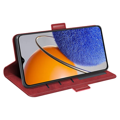 For Huawei nova Y61 4G PU Leather  Cell Phone Cover Dual Magnetic Clasp Calf Texture Case Foldable Stand Wallet