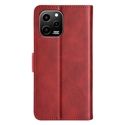 For Huawei nova Y61 4G PU Leather  Cell Phone Cover Dual Magnetic Clasp Calf Texture Case Foldable Stand Wallet