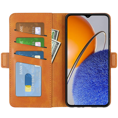 For Huawei nova Y61 4G PU Leather  Cell Phone Cover Dual Magnetic Clasp Calf Texture Case Foldable Stand Wallet