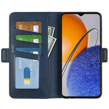For Huawei nova Y61 4G PU Leather  Cell Phone Cover Dual Magnetic Clasp Calf Texture Case Foldable Stand Wallet