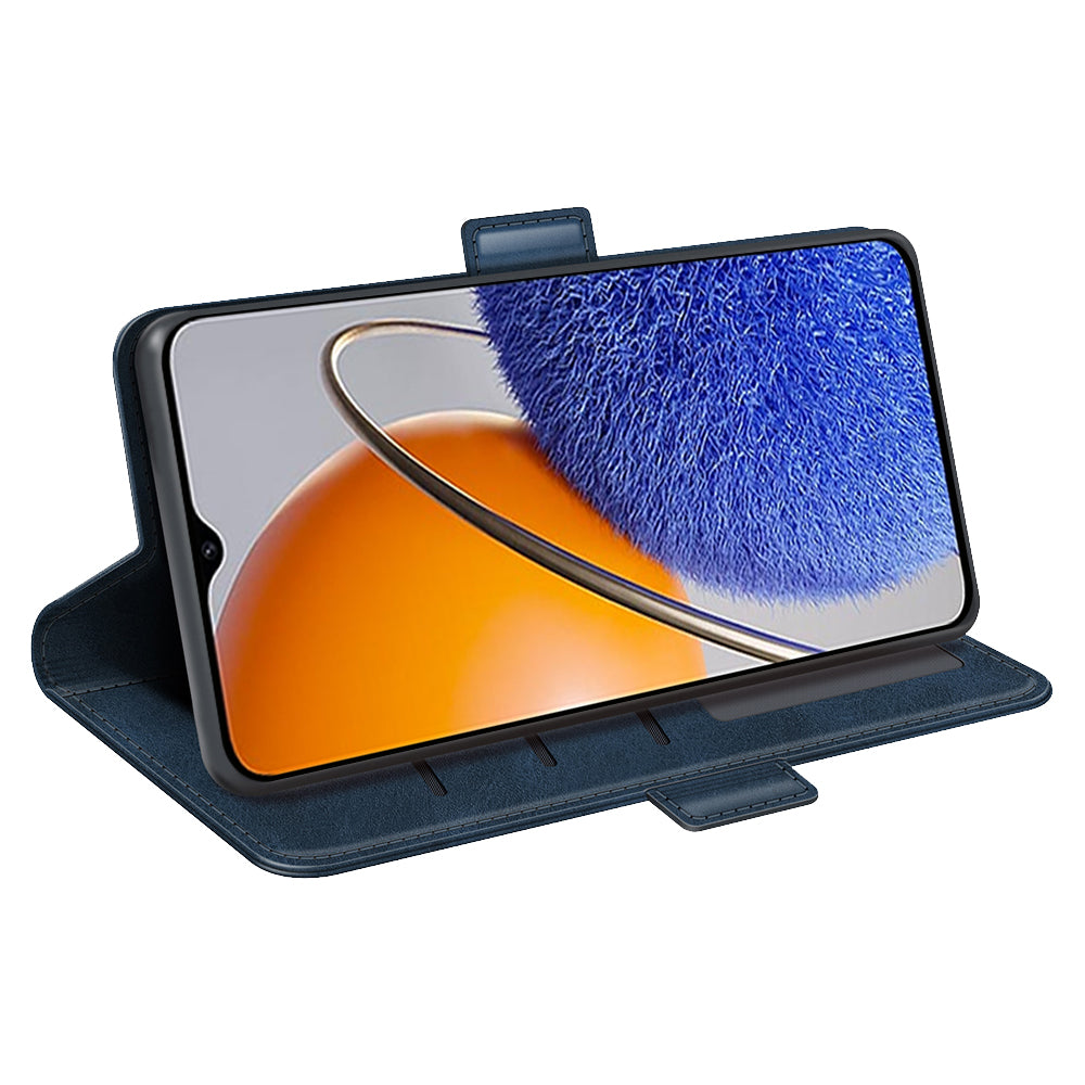 For Huawei nova Y61 4G PU Leather  Cell Phone Cover Dual Magnetic Clasp Calf Texture Case Foldable Stand Wallet