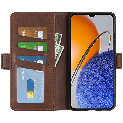For Huawei nova Y61 4G PU Leather  Cell Phone Cover Dual Magnetic Clasp Calf Texture Case Foldable Stand Wallet