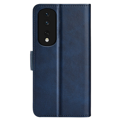 For Honor 80 Pro 5G Drop Protection Cell Phone Cover PU Leather Dual Magnetic Clasp Calf Texture Case Hands-free Stand Wallet