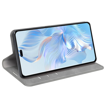 For Honor 80 Pro 5G Skin-touch Feeling Magnetic Auto-absorbed Wallet Case PU Leather Foldable Stand Flip Phone Cover