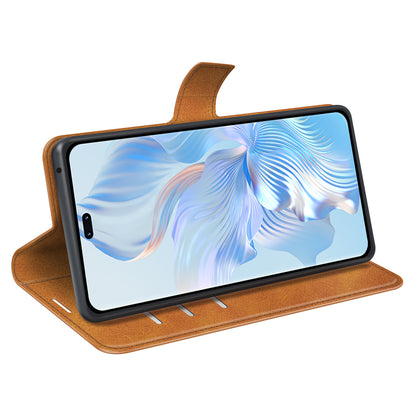 For Honor 80 Pro 5G PU Leather Stand Wallet Case Calf Texture Square Magnetic Clasp Book Style Phone Cover