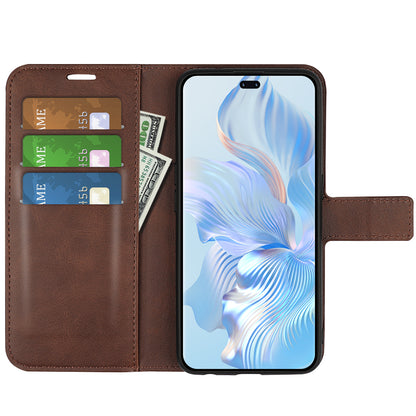 For Honor 80 Pro 5G PU Leather Stand Wallet Case Calf Texture Square Magnetic Clasp Book Style Phone Cover