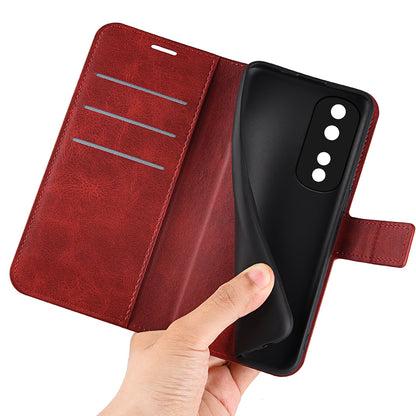 For Honor 80 Pro 5G PU Leather Stand Wallet Case Calf Texture Square Magnetic Clasp Book Style Phone Cover