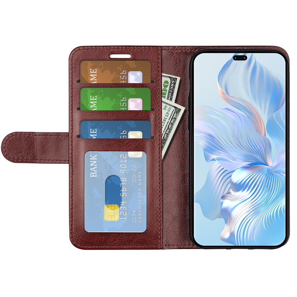 For Honor 80 Pro 5G Crazy Horse Texture PU Leather Case Stand Wallet Flip Protective Phone Cover