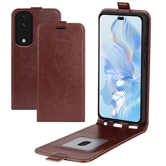For Honor 80 Pro 5G PU Leather Vertical Flip Phone Case Crazy Horse Texture Card Holder Shockproof Magnetic Cover