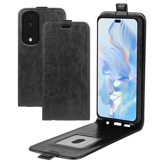 For Honor 80 Pro 5G PU Leather Vertical Flip Phone Case Crazy Horse Texture Card Holder Shockproof Magnetic Cover
