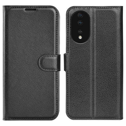 For Honor 80 5G Litchi Texture PU Leather Stand Wallet Phone Cover Full Protection Flip Anti-scratch Phone Case