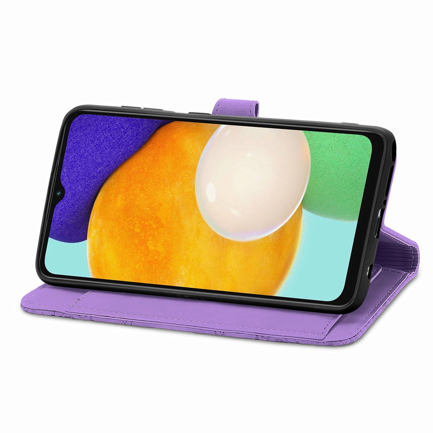 For Samsung Galaxy A04s 4G (164.7 x 76.7 x 9.1 mm) / A13 5G / M13 5G Flower Imprinted Pattern PU Leather Zipper Pocket Cell Phone Cover Stand Wallet Case