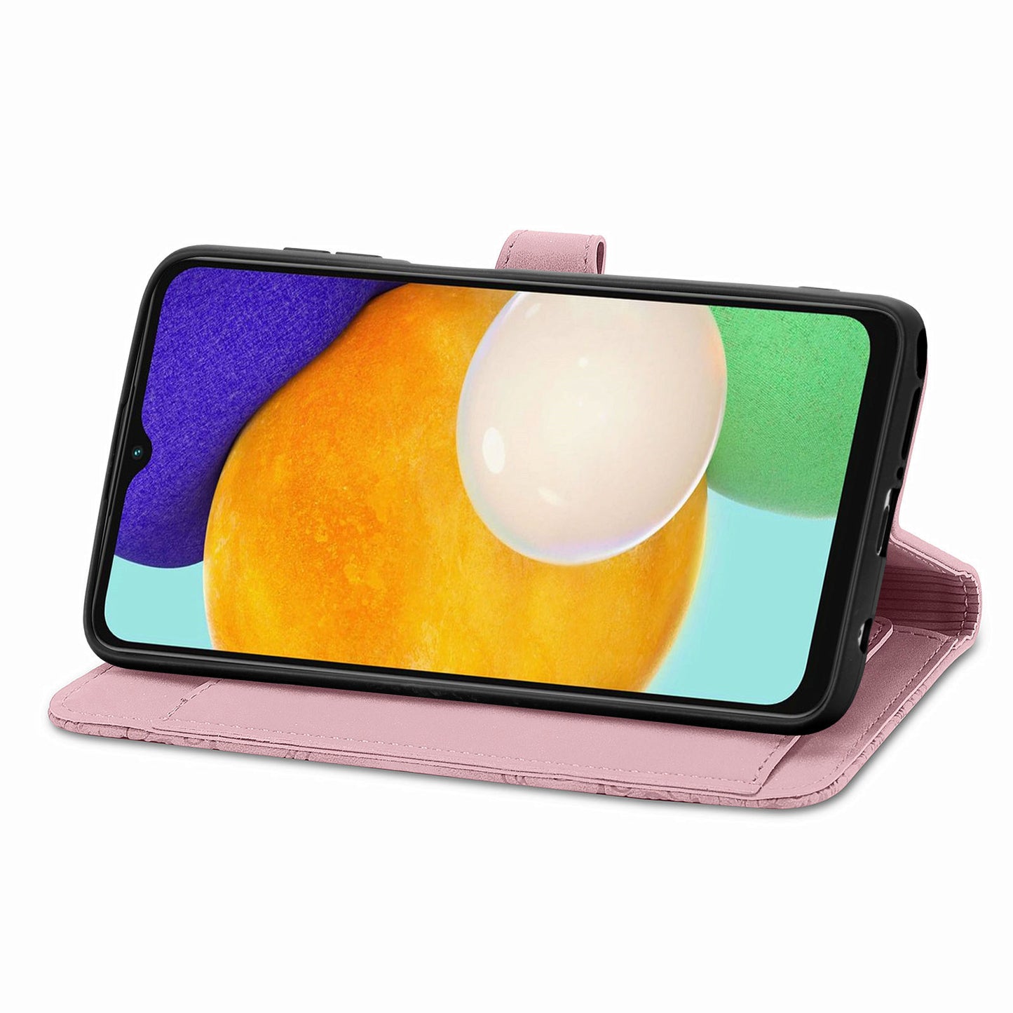 For Samsung Galaxy A04s 4G (164.7 x 76.7 x 9.1 mm) / A13 5G / M13 5G Flower Imprinted Pattern PU Leather Zipper Pocket Cell Phone Cover Stand Wallet Case