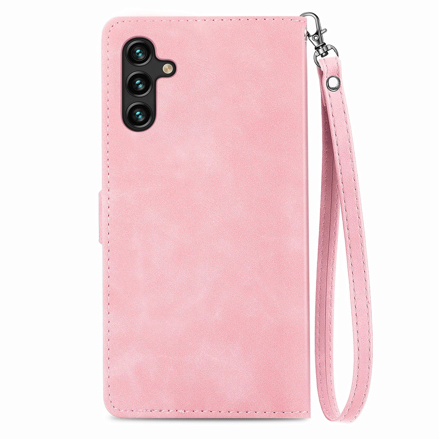 For Samsung Galaxy A04s 4G (164.7 x 76.7 x 9.1 mm) / A13 5G / M13 5G Flower Imprinted Pattern PU Leather Zipper Pocket Cell Phone Cover Stand Wallet Case