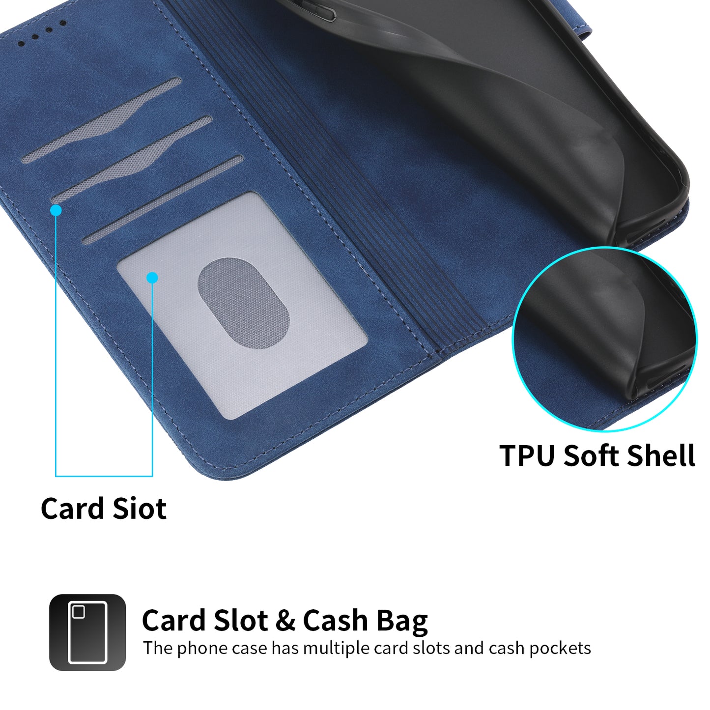 DIERFENG DF-03 PU Leather Case for iPhone 13 Pro 6.1 inch, Lines Imprinted Wallet Stand Protective Phone Cover