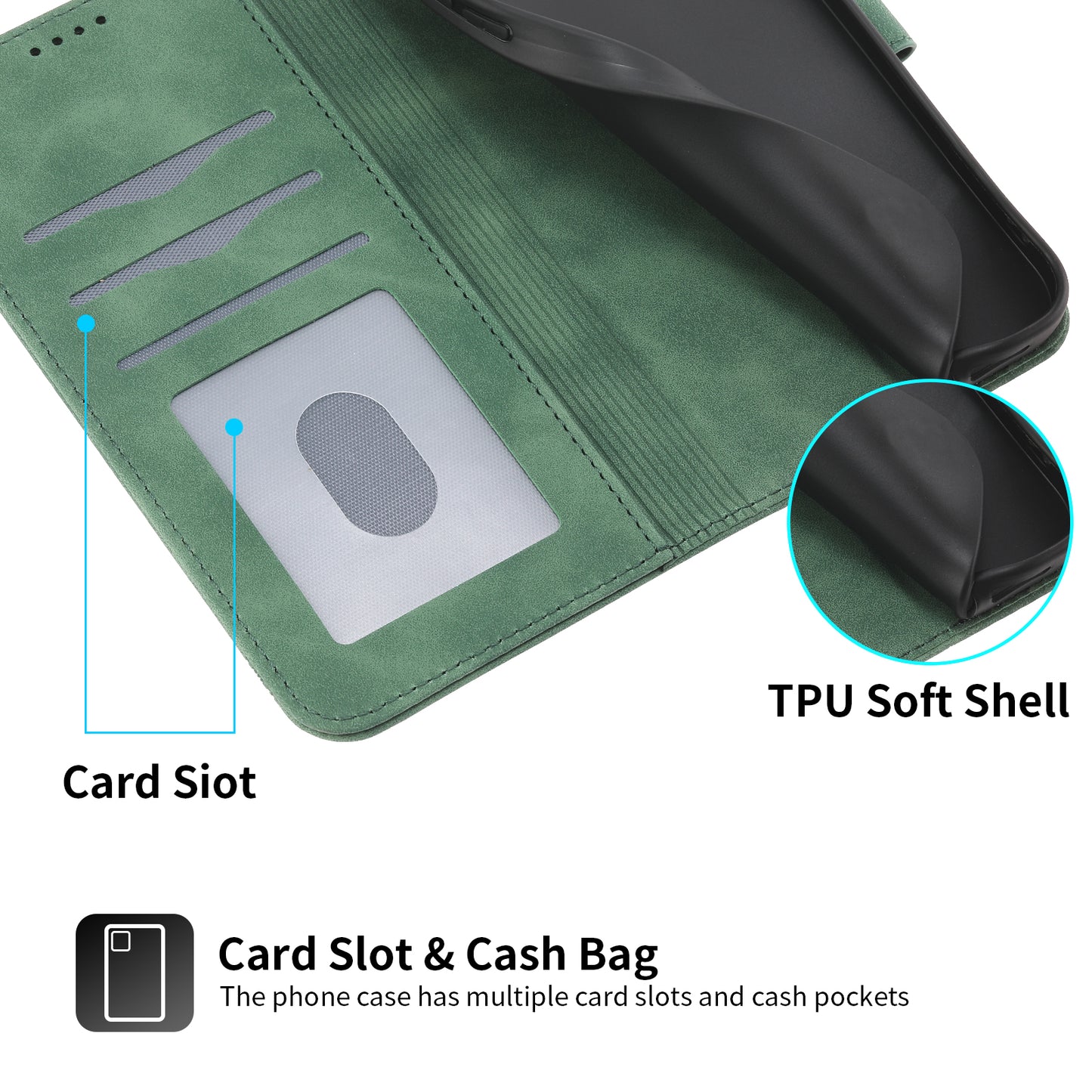 DIERFENG DF-03 PU Leather Case for iPhone 13 Pro 6.1 inch, Lines Imprinted Wallet Stand Protective Phone Cover