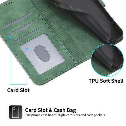 DIERFENG DF-03 PU Leather Case for iPhone 13 Pro 6.1 inch, Lines Imprinted Wallet Stand Protective Phone Cover