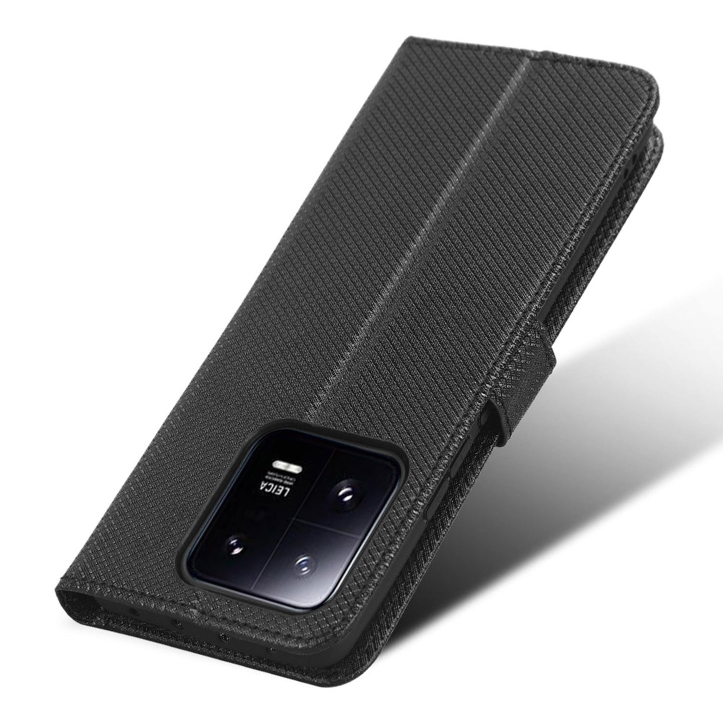 Diamond Texture Phone Cover For Xiaomi 13 Pro 5G, Magnetic Clasp Foldable Stand Flip Leather Wallet Case