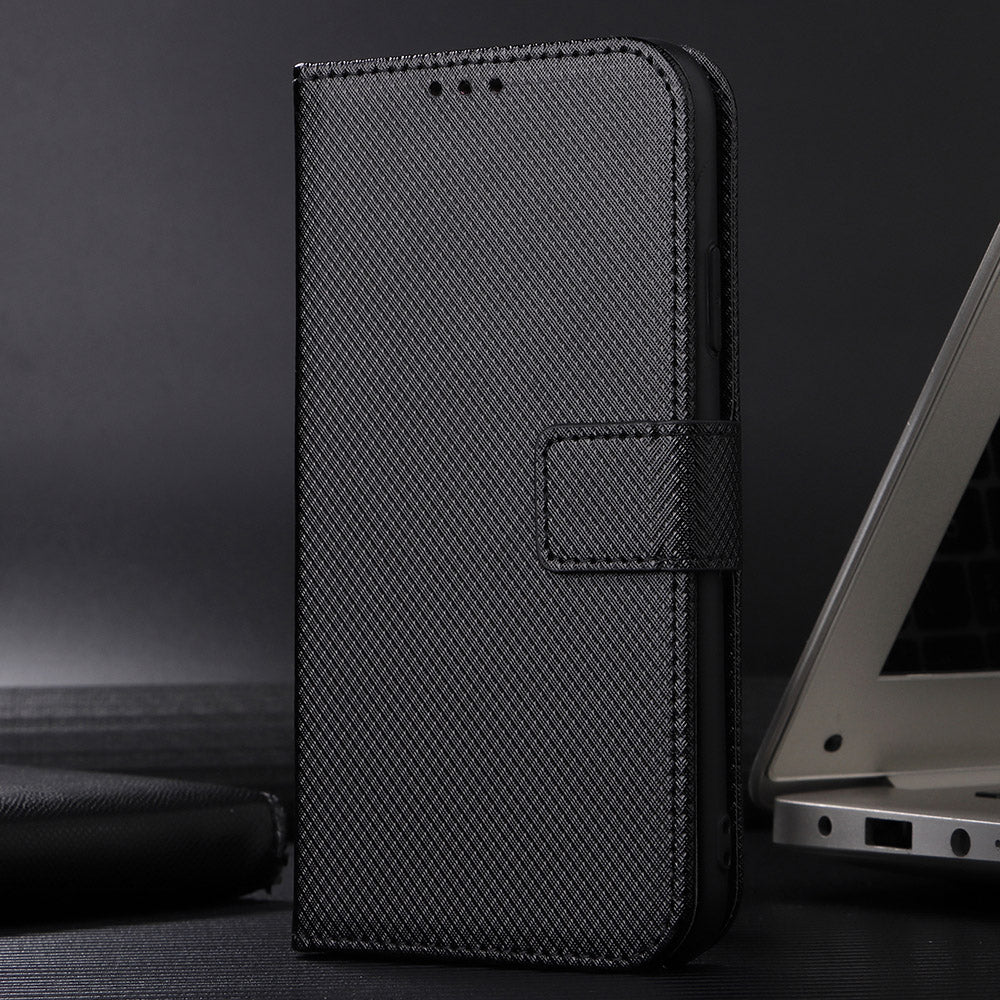 Diamond Texture Phone Cover For Xiaomi 13 Pro 5G, Magnetic Clasp Foldable Stand Flip Leather Wallet Case