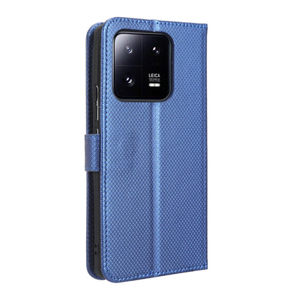 Diamond Texture Phone Cover For Xiaomi 13 Pro 5G, Magnetic Clasp Foldable Stand Flip Leather Wallet Case