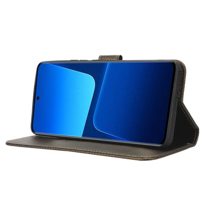 Diamond Texture Phone Cover For Xiaomi 13 Pro 5G, Magnetic Clasp Foldable Stand Flip Leather Wallet Case