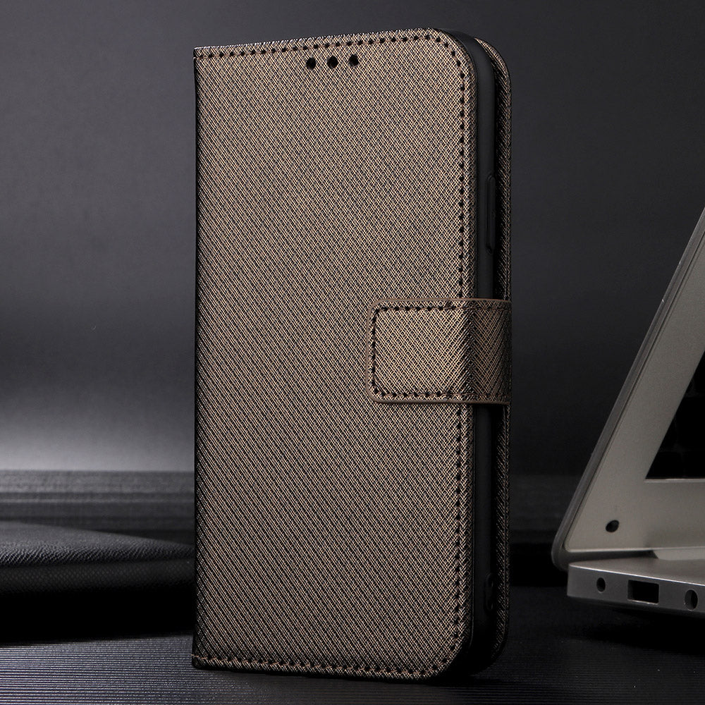 Diamond Texture Phone Cover For Xiaomi 13 Pro 5G, Magnetic Clasp Foldable Stand Flip Leather Wallet Case