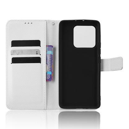 Diamond Texture Phone Cover For Xiaomi 13 Pro 5G, Magnetic Clasp Foldable Stand Flip Leather Wallet Case