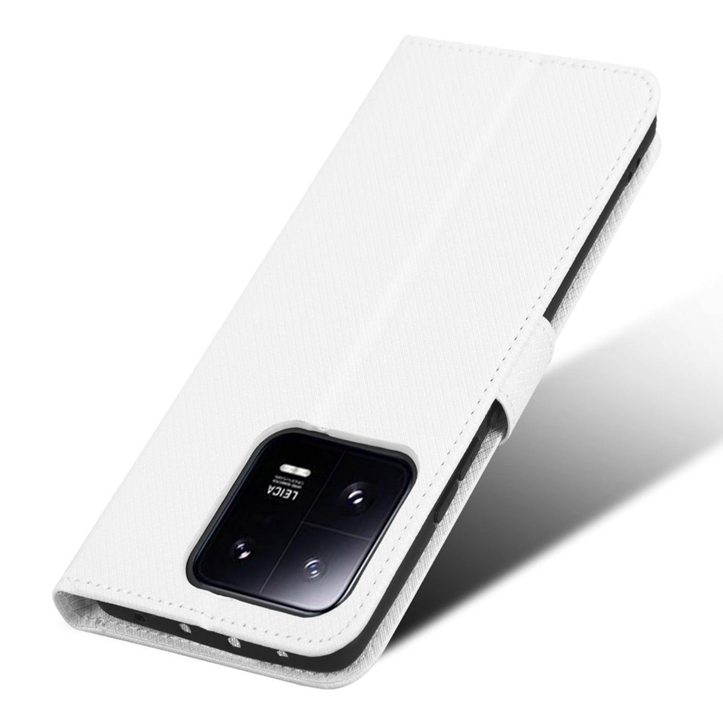 Diamond Texture Phone Cover For Xiaomi 13 Pro 5G, Magnetic Clasp Foldable Stand Flip Leather Wallet Case